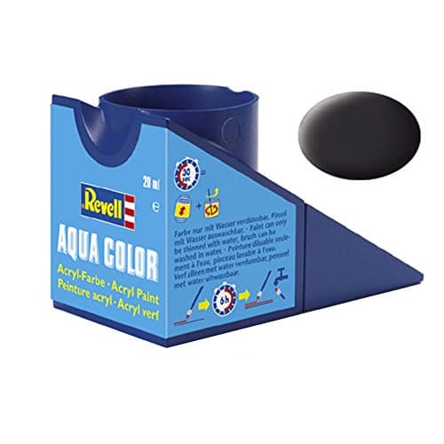 Image of Revell 18ml Aqua Color Acrylic Paint (Tar Black Mat Finish)