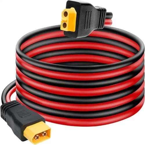 Image of Solar Panel Extension Cable XT60 to XT60 Female Male Connector for Ecoflow Delta River Max Bluetti Anker SOLIX Portable Power Station Generator 160W 220W 400W RC LiPo Battery Power Adapter Lead 10FT