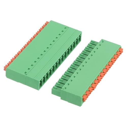 Image of sourcing map 1 Set 14-Pin 3.81mm/0.15" Pitch PCB Mount Screw Terminal Block Connectors Straight No Soldering 15EDGKN Male & Female Connectors Plug for 22-16AWG