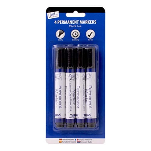 Image of Just stationery Chisel Tip Permanent Marker - Black (Pack of 4) 1156