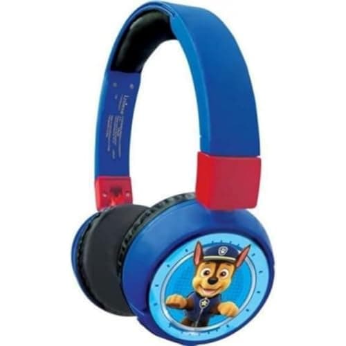 Image of Lexibook, Paw Patrol HPBT010PA 2 in 1 Kids Stereo Wireless Wired Bluetooth Headphones Kids Safe Volume Foldable Adjustable Blue/Red