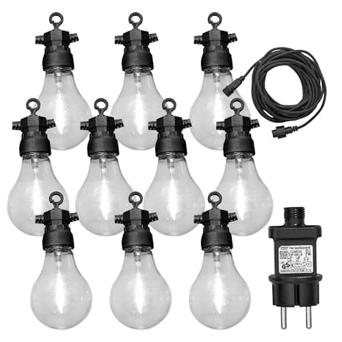 Image of Luxform Lighting Tahiti 24V LED 10 Pack Indoor/Outdoor Festoon Lights with Warm White Bulbs - 10 Metres