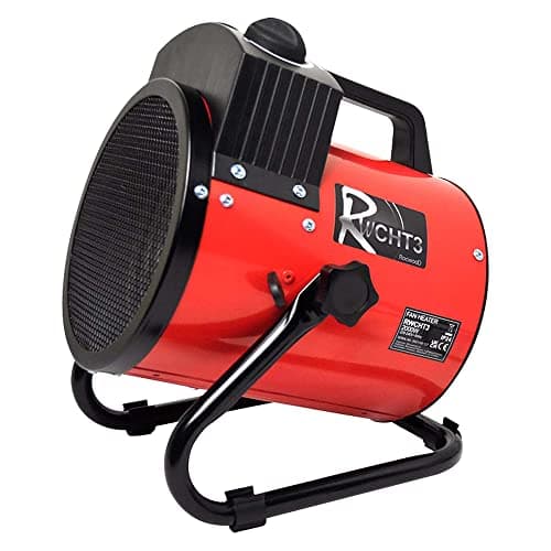 Image of Electric Heater Ceramic 2000W RocwooD 2KW 230v Heating Fan 2 Heat Settings Portable Overheat Protection Home Office Workshop Warehouse Greenhouse Building Site
