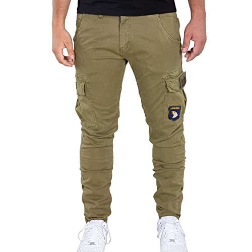 Image of Alpha Industries Men's Petrol Patch Casual Trousers Olive