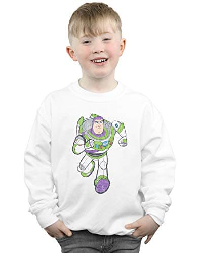 Image of Disney Boys Toy Story 4 Classic Buzz Lightyear Sweatshirt White 7-8 Years