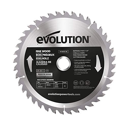 Image of Evolution Power Tools FW185TCT-40, Fine Finish Wood Cutting TCT Saw Blade, 40 Teeth, Clean, Splinter Free Cut, 185mm