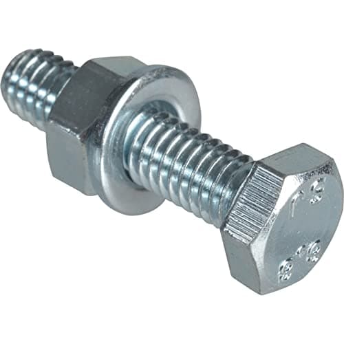 Image of ForgePack High Tensile Set Screws w/Nuts & Washers | M6 x 25mm | Zinc Plated | Pack 12