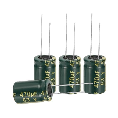 Image of sourcing map 24Pcs Electrolytic Capacitor High Frequency 470UF 63V with Aluminum Radial Leads 13 x 21mm High Ripple Current Low Impedance