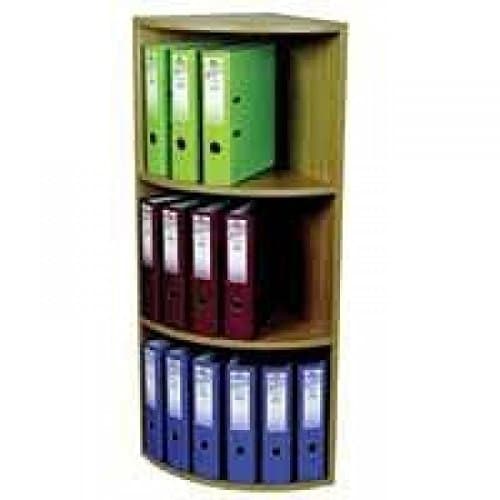 Image of Rotadex Corner Filing Unit 3-Tier for 18 Lever Arch Files D384xH1165mm Light Oak Ref CU20