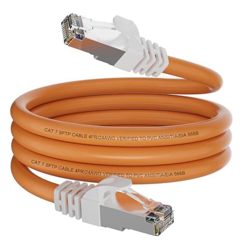 Image of Soibke Ethernet Cable 3m Cat 7, Internet Cable 3m Orange LAN Network Shielded SFTP RJ45 Gigabit 10Gbps Wifi Patch Cord for Switch Router