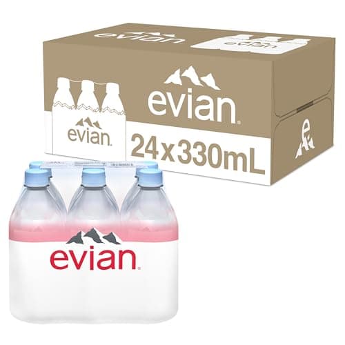 Image of Evian Natural Spring Water, 330mL Bottles, 24 Pack