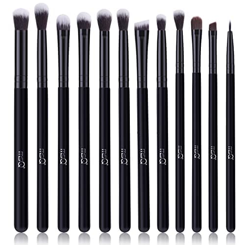 Image of MSQ Eyeshadow Brushes 12Pcs Professional Eye Makeup Brush Set,Eye Makeup Brushes Set for Concealer, Eyeliner, Eyelash,Eyebrow, Blending, Contour (Pure Black)