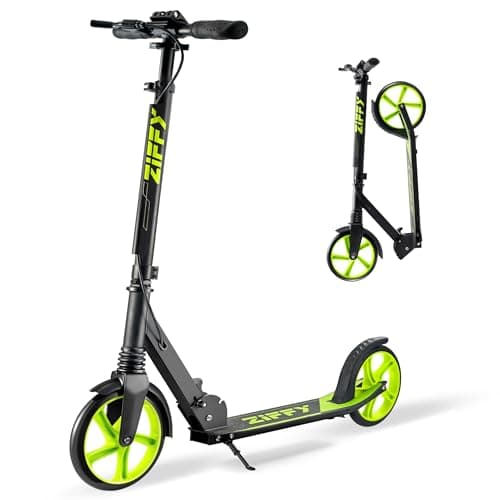 Image of ZIFFY-Kick Scooter for Kids Ages 8-12, Kids Scooter Adjustable Height, Foldable, Safe & Smooth Ride, Ideal for Boys & Girls Outdoor Fun(Black, Purple, Green)