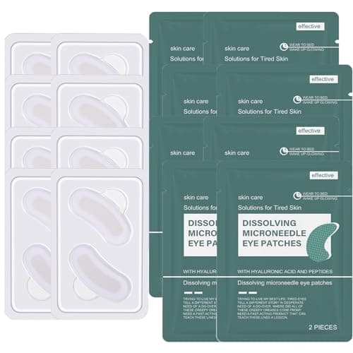 Image of 16PCS Dissolving Microneedle Eye Patches - Nano Microneedle Eye Patch, Anti Wrinkle Patches for Dark Circles,Puffy Eyes & Fine Liness, Collagen Eye Mask Brightening Eyes Care 8 Pairs