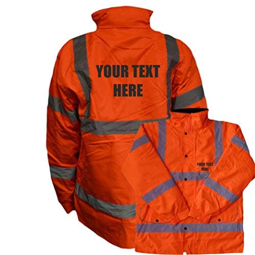 Image of Personalised Custom Printed Orange Hi Vis Parka Jacket Reflective, Waterproof, Conforms to EN20471 Class 3, High Visibility, By Brook Hi Vis, XLarge