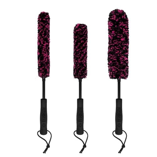 Image of Muc‑Off Microfibre Detailing Brush Set x3 – Ultra‑Soft Scratch‑Safe Cleaning Brushes with Bendable Cores & Ergonomic Handles for Bikes, Motorbikes & Delicate Finishes