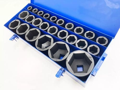 Image of 1" Deep Impact Socket Set - Sockets from 17mm - 75mm Jumbo Socket Set 25 Piece