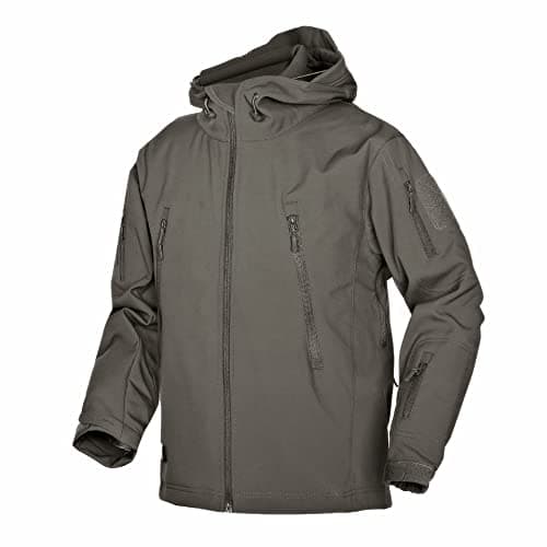 Image of Kelmon Men's Softshell Jacket Warm Fleece Waterproof Military Tactical Jacket Outdoor Windproof Functional Jacket with Multiple Pockets Hood Jackets Hunting Hiking