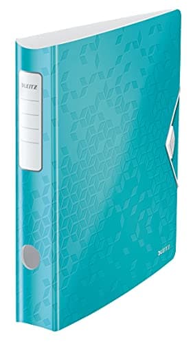 Image of Leitz Lever Arch File, Ice blue, A4, Curved spine 50mm width, Elastic fastening, Light polyfoam, WOW Range, 11070051