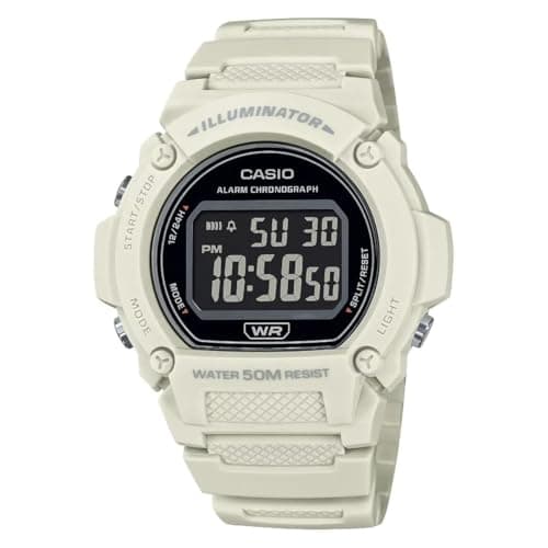 Image of Casio Digital White Resin Band Unisex Watch W-219HC-8BVDF, Strap