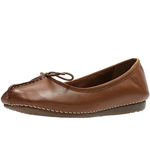 Image of Clarks Women's Freckle Ice Ballet Flats, Dark Tan Lea, 4 UK