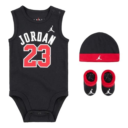 Image of Nike Jordan 23 Jersey Set Tank Top Hood Socks Black 023 6-12 Months, Black, 6-12 Months