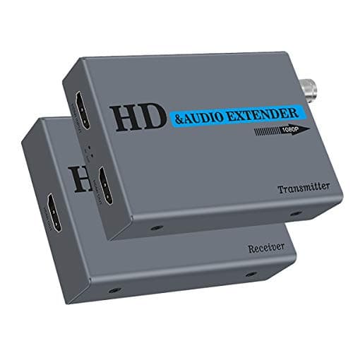 Image of Wiistar HDMI Extender Over Coaxial Cable(RG6/RG7/RG11) HDMI Transmitter and Receiver Support 1080P Up to 500m/1640ft Lossless No Delay HD Over Coax Extender for TV Projector