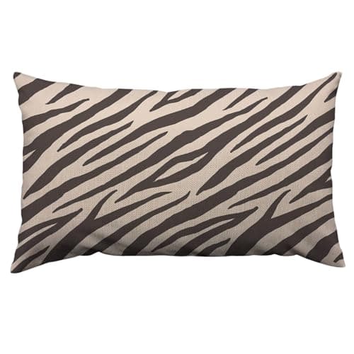 Image of Orythyra Decorative Cushion Covers 30 x 50 cm Brown Zebra Stripe Pillow Case Cushion Cover for Outdoor Patio Garden Blench Living Room Sofa Farmhouse Decor Rustic Linen 12x20 Inch