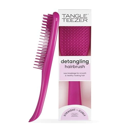 Image of Tangle Teezer Ultimate Detangler Hairbrush - For Wet & Dry Hair - Detangling Brush for All Hair Types - Two-Tiered Teeth Reduce Breakage & Eliminate Knots - Electric Raspberry Pink