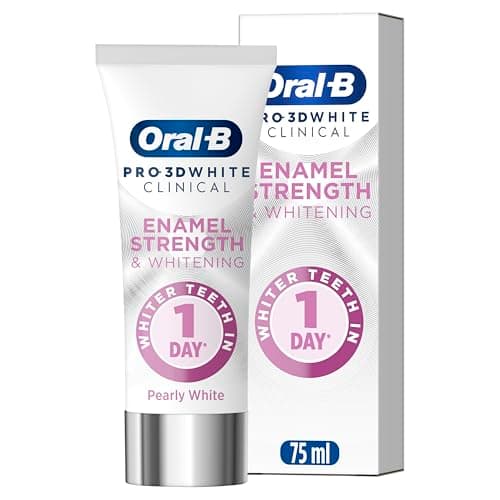 Image of Oral-B Pro 3D White Clinical, Enamel Strength & Whitening, Whiter Teeth in 1 Day, Whitening Toothpaste 75ml