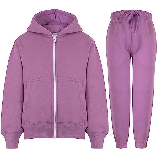 Image of A2Z 4 Kids Boys Girls Tracksuit Set Plain & Camouflage Fleece - Plain Tracksuit Lilac 5-6