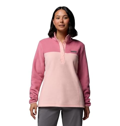 Image of Columbia womens Benton Springs 1/2 Snap Pullover, Pink Sand/Rosette, Large