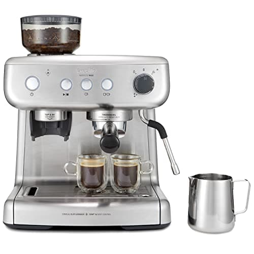 Image of Breville Barista Max Espresso Machine | Latte & Cappuccino Coffee Maker with Integrated Bean Grinder & Steam Wand | 2.8 L Water Tank | 15 Bar Italian Pump | Stainless Steel