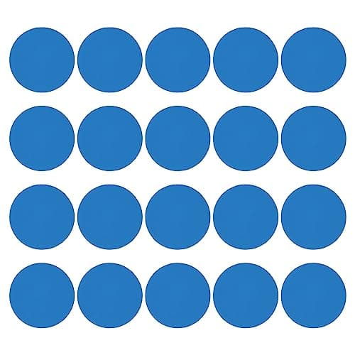 Image of PATIKIL 5" Round Floor Sticker, 20 Pack Floor Spot Marker Self Adhesive Waterproof Vinyl Line Up Sign Decorative Stickers for Classroom, Ice Blue
