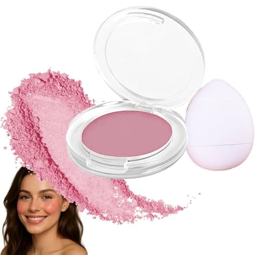 Image of Cream Blush Stick with Matte Finish & Puff – Long-Lasting Liquid Blush Palette with Highlighter for Face Makeup – Buildable Raspberry Glow Cheek Tint for Natural Flush (Tipsy Rose)