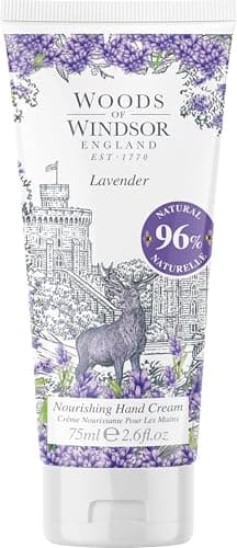 Image of Woods of Windsor Hand Cream, Nourishing Lavender Hand Cream for Men and Women, with Vitamin E and Shea Butter, Lavender Scent 75ml