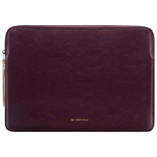 Image of Comfyable Slim Laptop Sleeve 15 Inch Snugly Compatible with MacBook Air 15-in M5 2026 A3448 M4 A3241 M3 A3114 M2 A2941, PU Leather Bag Waterproof Cover Notebook Computer Case for Mac