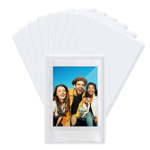 Image of FRETONBA Magnetic Photo Frames for Polaroid Film Instax Mini, 10 Pack 9,5 x 6,5 cm Photo Magnets for Fridge, Magnetic Picture Frame for Kids, Family, White