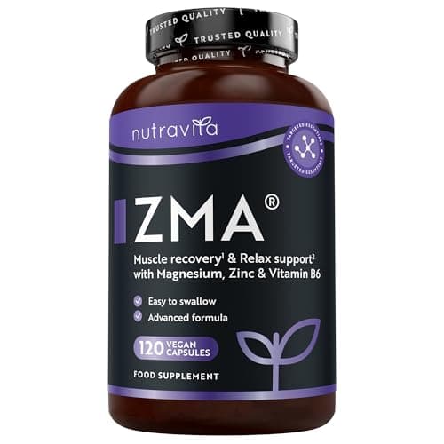 Image of Nutravita ZMA High Strength - 120 Vegan Capsules - Test Booster - Contributes to Testosterone Levels, Normal Muscle Function & Energy Yielding Metabolism - Zinc Magnesium & Vitamin B6