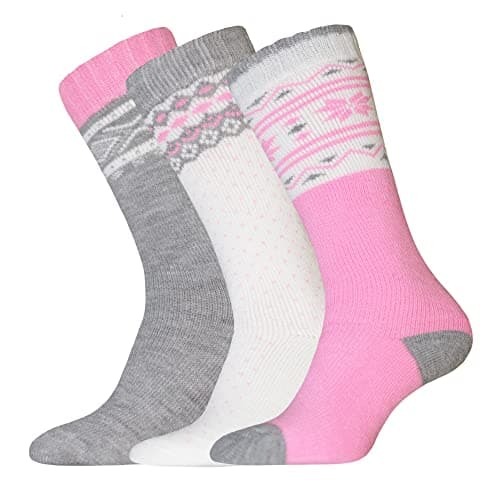 Image of Womens Arron Wellington Socks (Pack Of 3) - White/Grey/Pink, UK 4-8