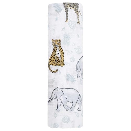 Image of aden + anais™ large swaddle cotton muslin rising star-follow the stars (Jungle)