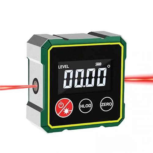 Image of Digital Angle Finder with Laser, USB Rechargeable Magnetic Digital Spirit Level, Strong Base & LCD Display Backlight Protractor Inclinometer, Spirit Level Angle Finder Tool for Woodworking and Accurat