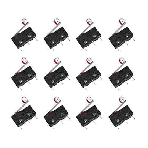 Image of JZK 12 Pcs Micro Limit Switch with Momentary Roller Lever Arm 3 pin 3Pin AC 250V 5A SPDT 1NO 1NC Snap Action Micro Switches