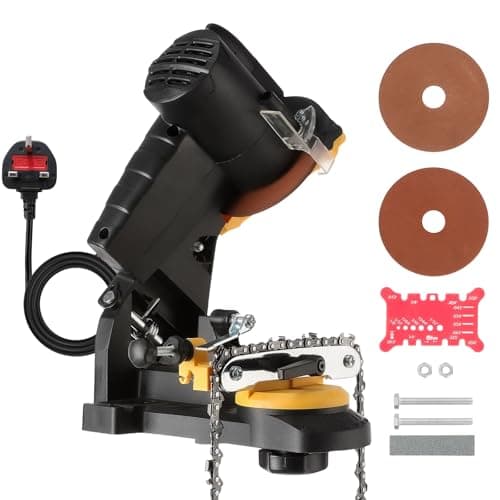 Image of GEARFLOW Professional Electric Chainsaw Sharpening Device, LED Compact 85W Electric Saw Chain Blade Sharpener with 3 Grinding Wheels