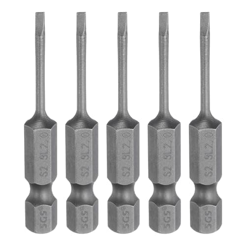 Image of sourcing map 5pcs SL2 Magnetic Slotted Screwdriver Bits 2mm S2 Steel Flat Head Screwdriver Bit 1/4" Hex Shank Industrial Grade Screw Driver Drill Bits 50mm (2") Long for Screws