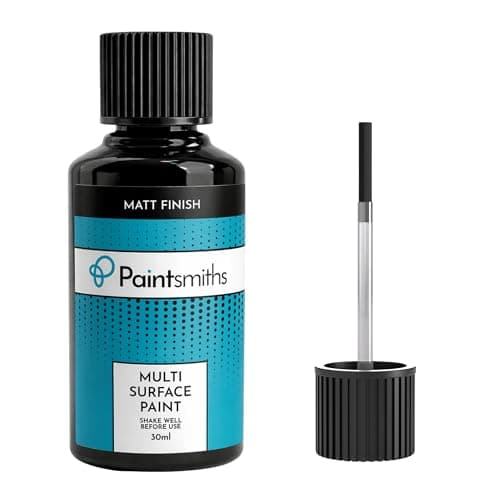 Image of Multi Surface Paint – Matt Finish - Home Touch Up Paint for Metals, Radiators, Wood & uPVC - Brush for Easy Application - Quick Drying - High Opacity for Scuffs & Scratches (Black)