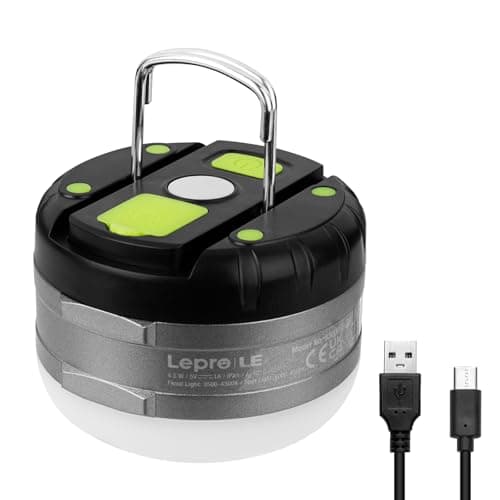 Image of LE Rechargeable Camping Light, Tent Light for Camping Hanging, Dimmable 5 Modes, Magnetic Camp Lantern for Tents, Portable Small Camp Accessories, Emergency Lighting for Power Cuts, USB C Cable