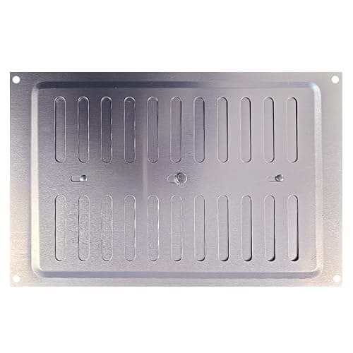 Image of Aluminium Louvre Air Vent Air Grill Used for Ventilation Satin Anodised Chrome Flush Grille Cover (9x6 (225mm x 150mm) Adjustable)