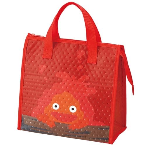 Image of Skater Studio Ghibli Howl's Moving Castle Thermal Insulated Lunch Bag with Zip Closure - Calcifer