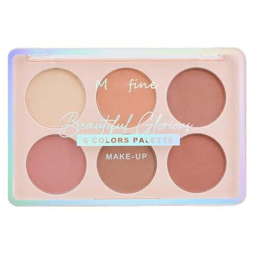 Image of Face Blush For Cheeks Make Up Blush Palette 6 Buildable Pressed Powder Highly Pigmented Blusher Shades Face Blusher For Mature Skin Women Natural Look